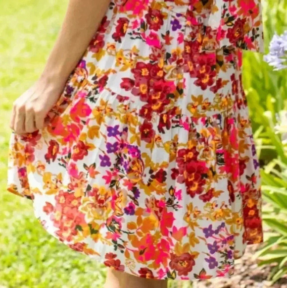 NWT NATURAL LIFE Halle Printed Halter Mini Dress 🧡 & 🩷 - Picture 7 of 7